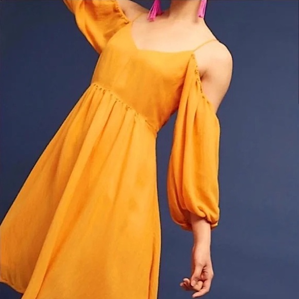 ANTHROPOLOGIE Moulinette Soeurs Carina Open-Shoulder Dress